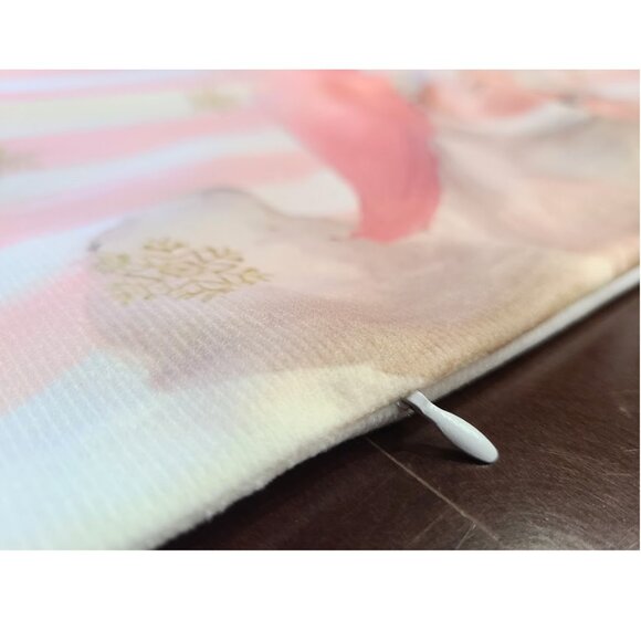 Santa Christmas Pillow Cover Holiday Decor Soft Pink Xmas Accent Throw Case 20" - Picture 10 of 10